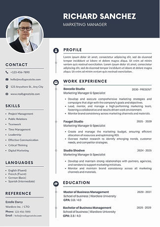 SoundCV resume template preview