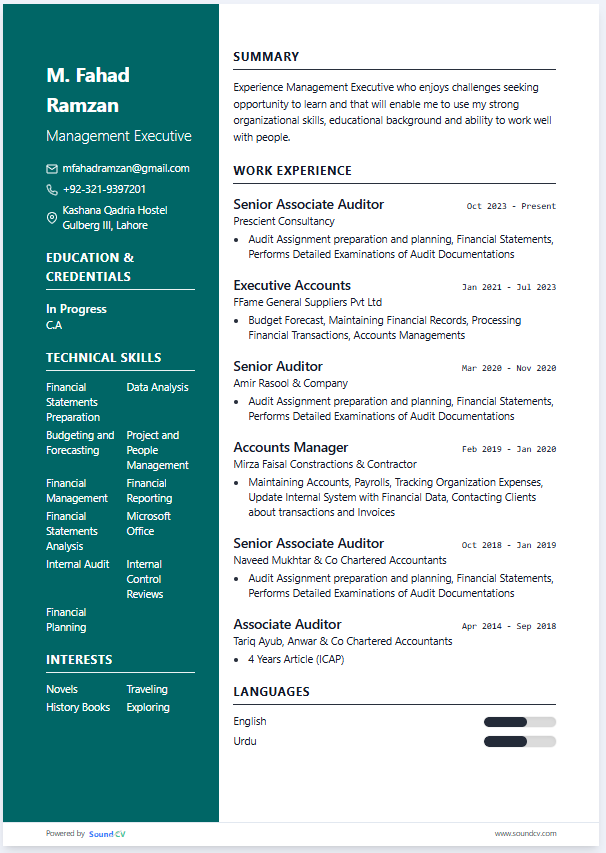 Resume preview